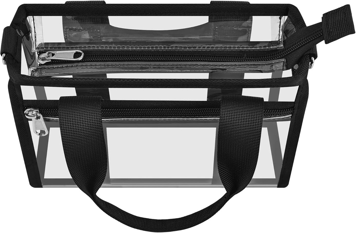 Clear Tote Bag for Women, Transparent PVC Top Handle Handbag with Shoulder Strap, Durable Clear Bag for Daily e, Events | Stadium Approved