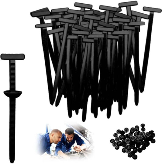 Nylon Universal Cable Tie Buckle,Zipper Clips Cable Tie Buckle Zip Tie,Self-Locking Nylon Zip Ties Holder,Multipurpose Plastic Cable Ties Buckles Tool for Car Daily Repair (50PCS)