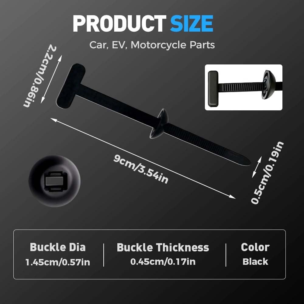 Nylon Universal Cable Tie Buckle,Zipper Clips Cable Tie Buckle Zip Tie,Self-Locking Nylon Zip Ties Holder,Multipurpose Plastic Cable Ties Buckles Tool for Car Daily Repair (50PCS)