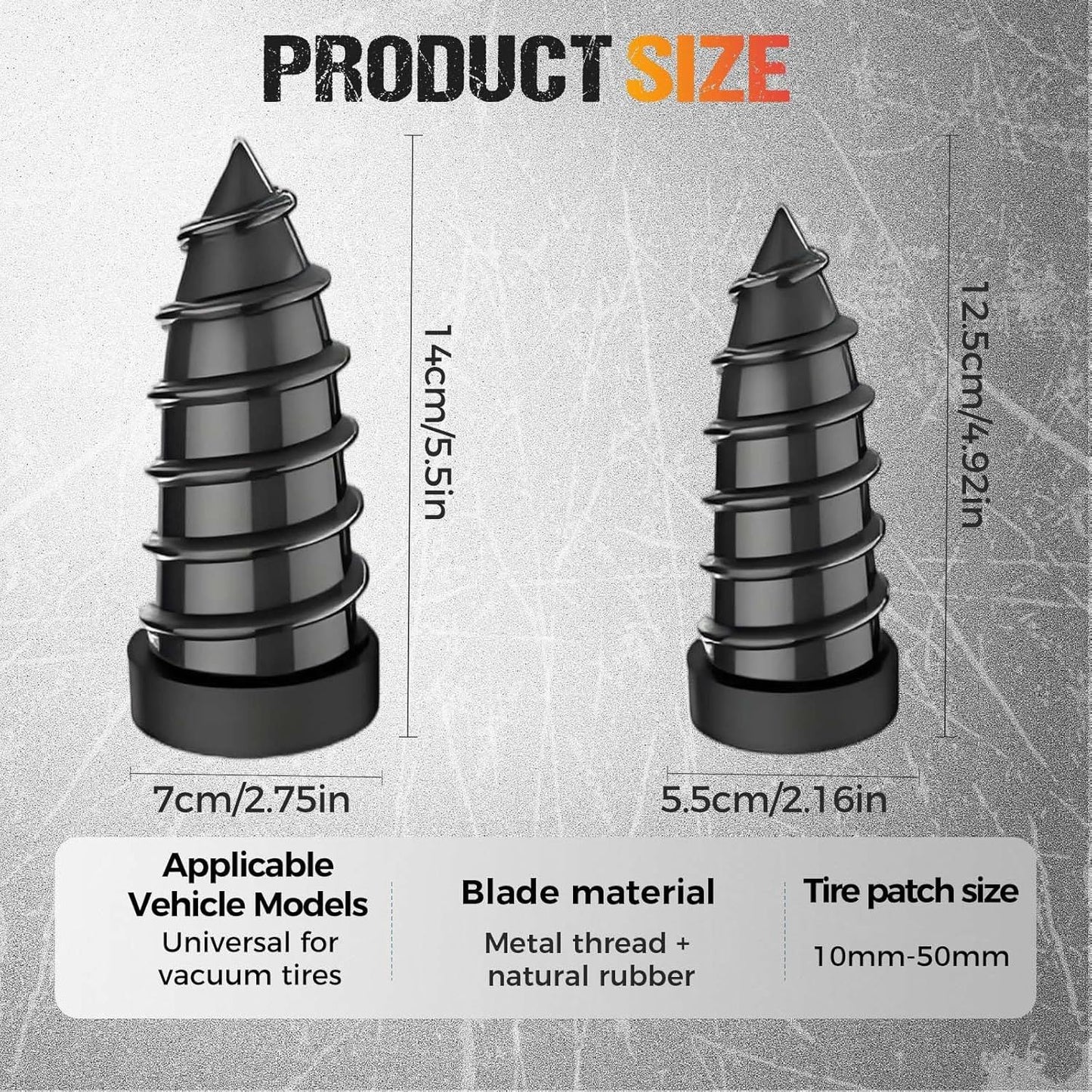 Tire Repair Rubber Nails Kit with 2 Sizes,2026 Tire Repair Tools for Car,Motorcycle,Bike,Tire Repair Screws,Screw in Tire Repair Plugs with Screwdriver (40PC)