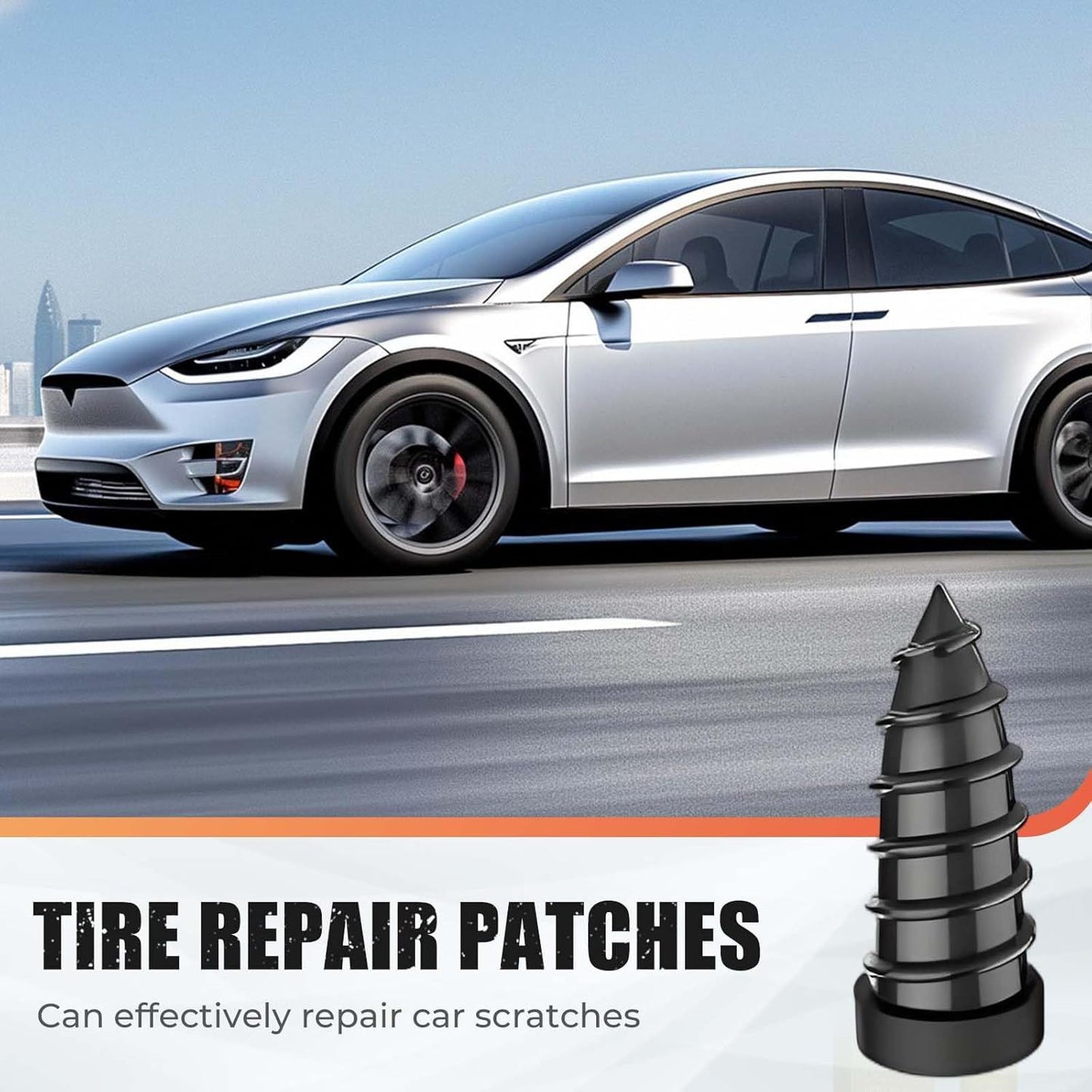 Tire Repair Rubber Nails Kit with 2 Sizes,2026 Tire Repair Tools for Car,Motorcycle,Bike,Tire Repair Screws,Screw in Tire Repair Plugs with Screwdriver (40PC)