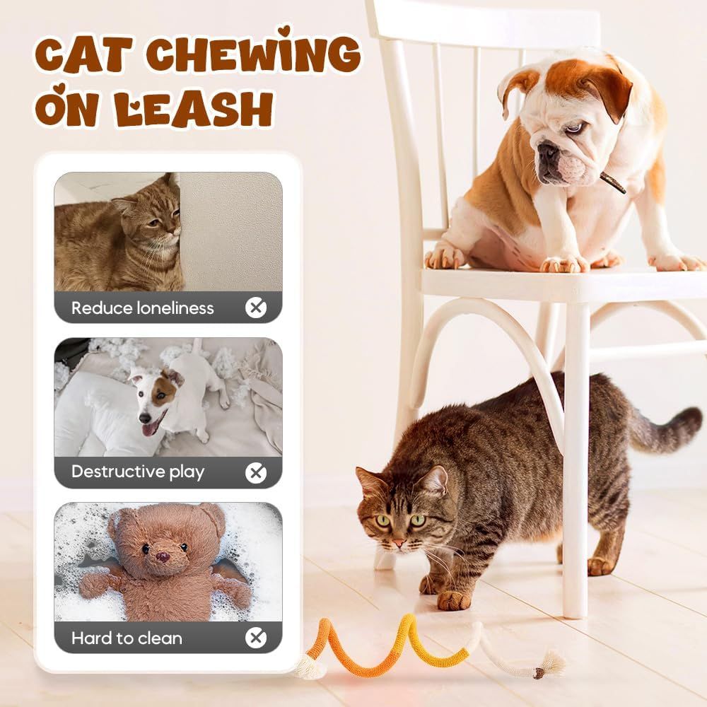 Cat Chew Rope Toy,Interactive Cat Toys for Indoor Cats,Catnip Toys for Bored Indoor Adult Cats,Cat Enrichment Toys,Teeth Cleaning Toy for Kittens All Breeds 23.6in (Purple)
