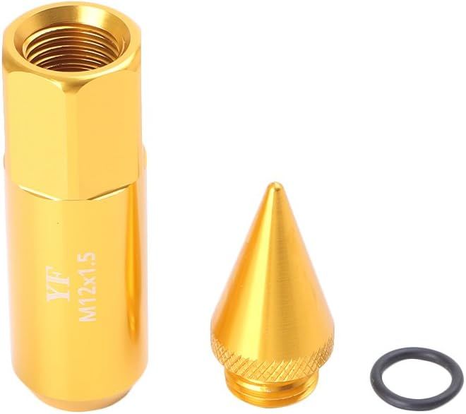 20Pcs Gold M12X1.5 60mm Extended Tuner Cap Spike Lug Nuts Set Compatible for Honda Acura Toyota Scion Subaru