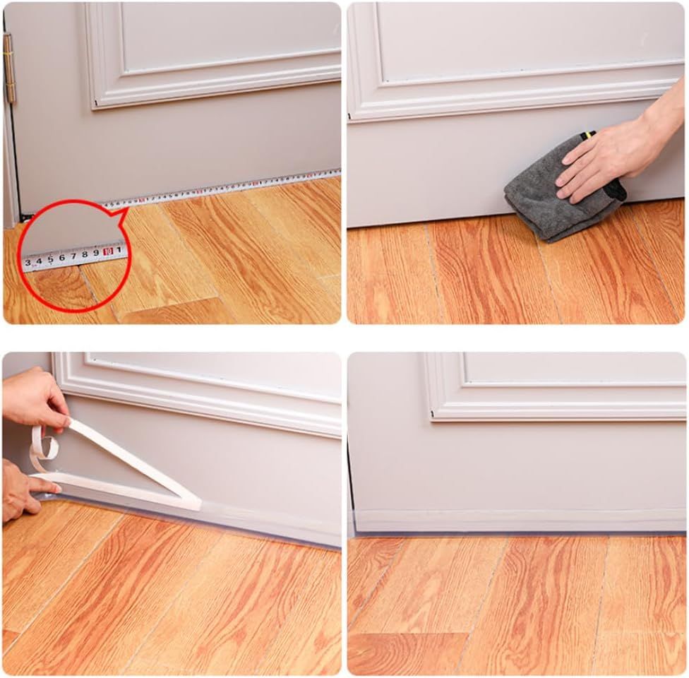 Weather Stripping Door Seal Strip, Door Weather Stripping Seal Strip Sealing Tape for Doors Windows Shower (25mm, Transparent)