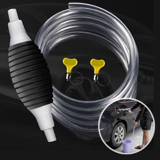 Multifunction Liquid Sucker Pump, Manual Fuel Transfer Pump Gasoline Transfer Pump, Portable Fuel Syphon Pump for Gas Gasoline Petrol Diesel Oil Liquid Water Fish Tank with 6.5Ft Syphon Hose