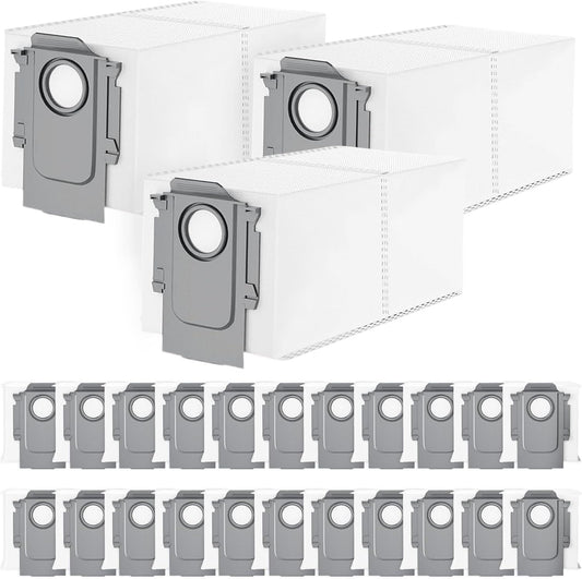 25 Packs Disposable Dust Bags for Roborock QV35A/ Qrevo S5V, Saros 10R/10/Z70, S8 MaxV/Max Ultra, Qrevo MaxV/Pro/Curv/CurvX/Edge/Slim/Edge S5A/Pro/Plus/Master/Qrevo S Robot Vacuum