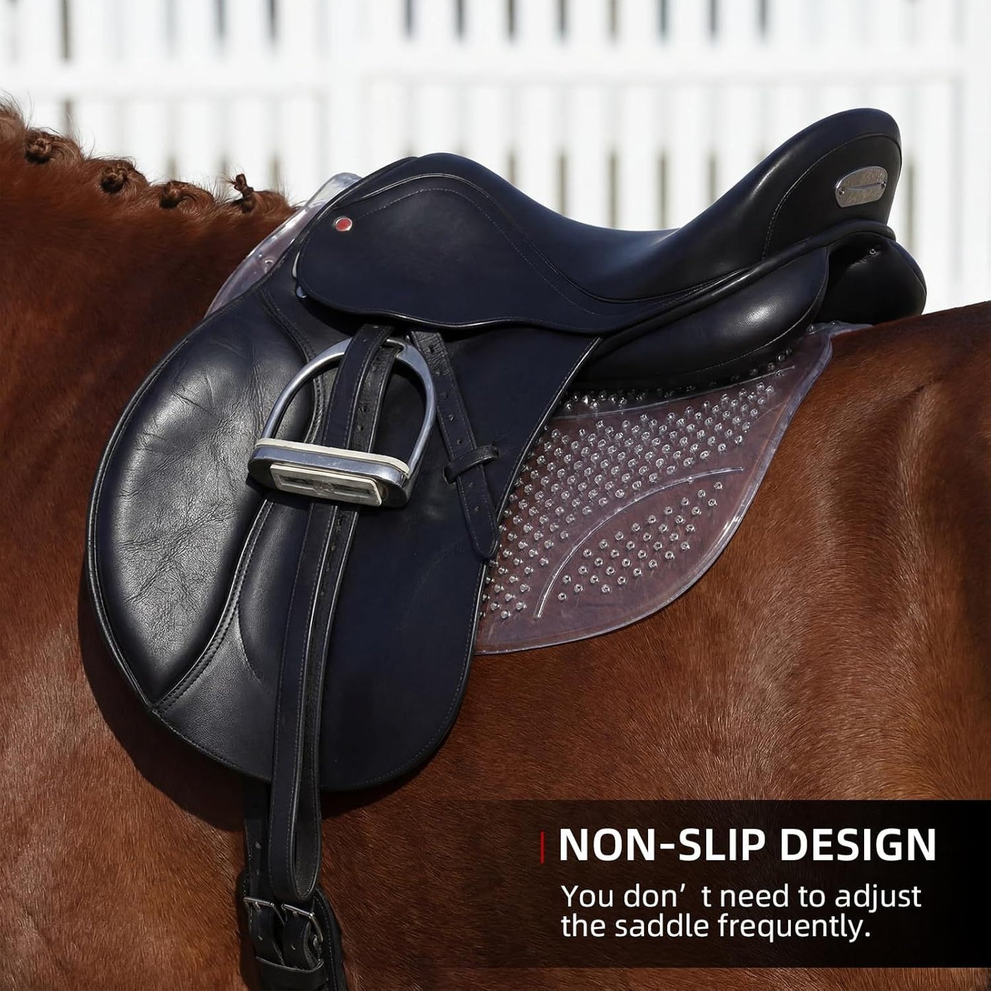 Non Slip Gel Saddle Pad for Horse TPE Half Pad for Back Breathable Provide Ample Cushioning for Injury Prevention and Pressure Relief for Western Horse Under Saddle Dressage Jumping Training