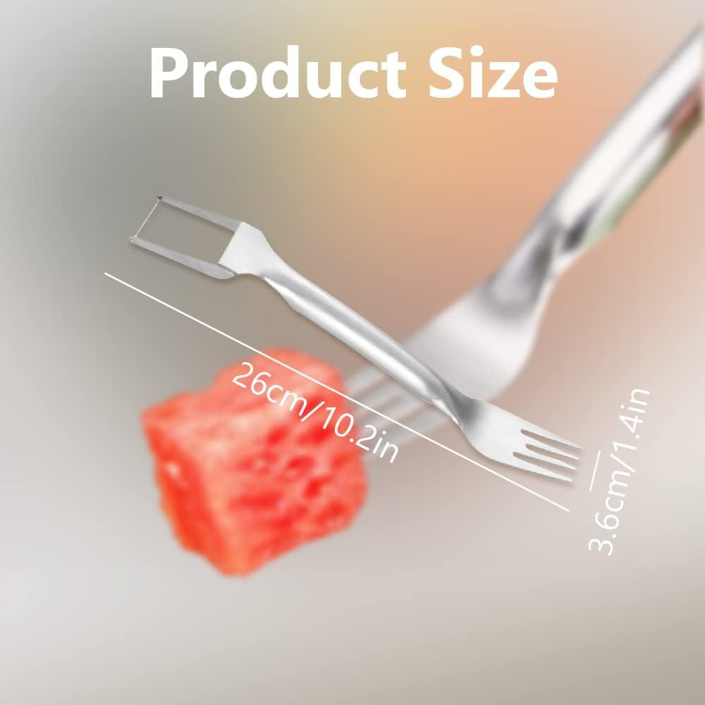2-in-1 Watermelon Fork Slicer, Stainless Steel Fruit Cutter Watermelon Cutter Slicer Tool (2)