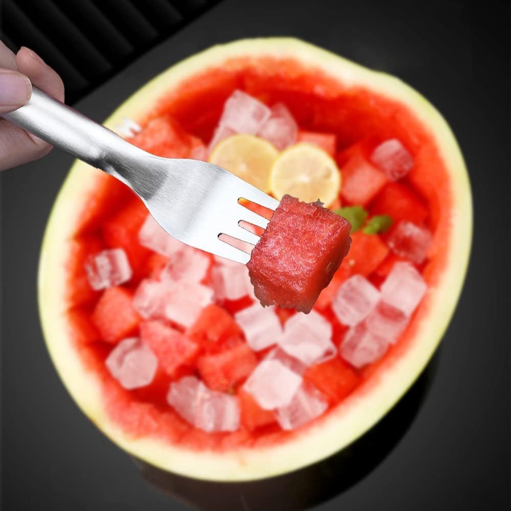 2-in-1 Watermelon Fork Slicer, Stainless Steel Fruit Cutter Watermelon Cutter Slicer Tool (2)