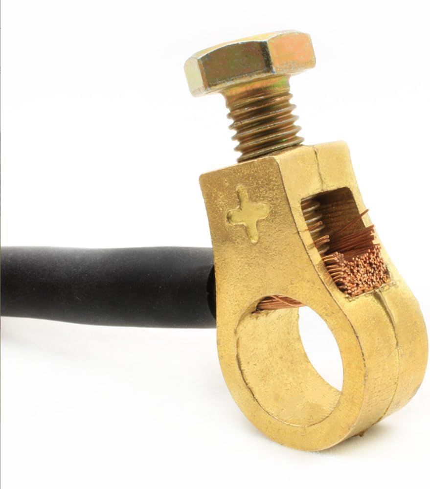 Pure Copper Battery Connection Clip, Car Battery Terminal Connectors Kit, Negative and Positive Car Battery Cable Terminal Clamps Connectors for Car Van Carts (4)