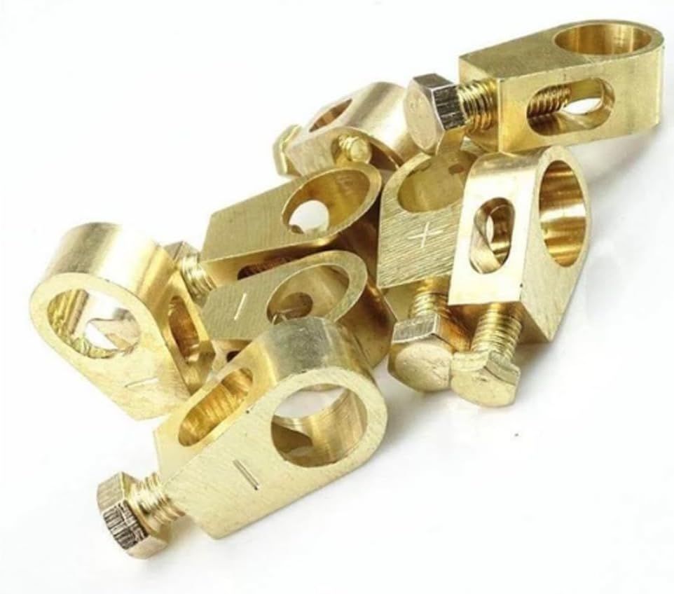 Pure Copper Battery Connection Clip, Car Battery Terminal Connectors Kit, Negative and Positive Car Battery Cable Terminal Clamps Connectors for Car Van Carts (4)