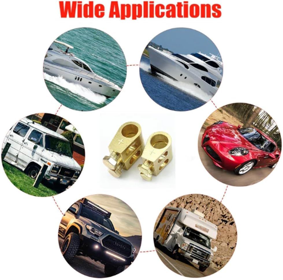 Pure Copper Battery Connection Clip, Car Battery Terminal Connectors Kit, Negative and Positive Car Battery Cable Terminal Clamps Connectors for Car Van Carts (4)