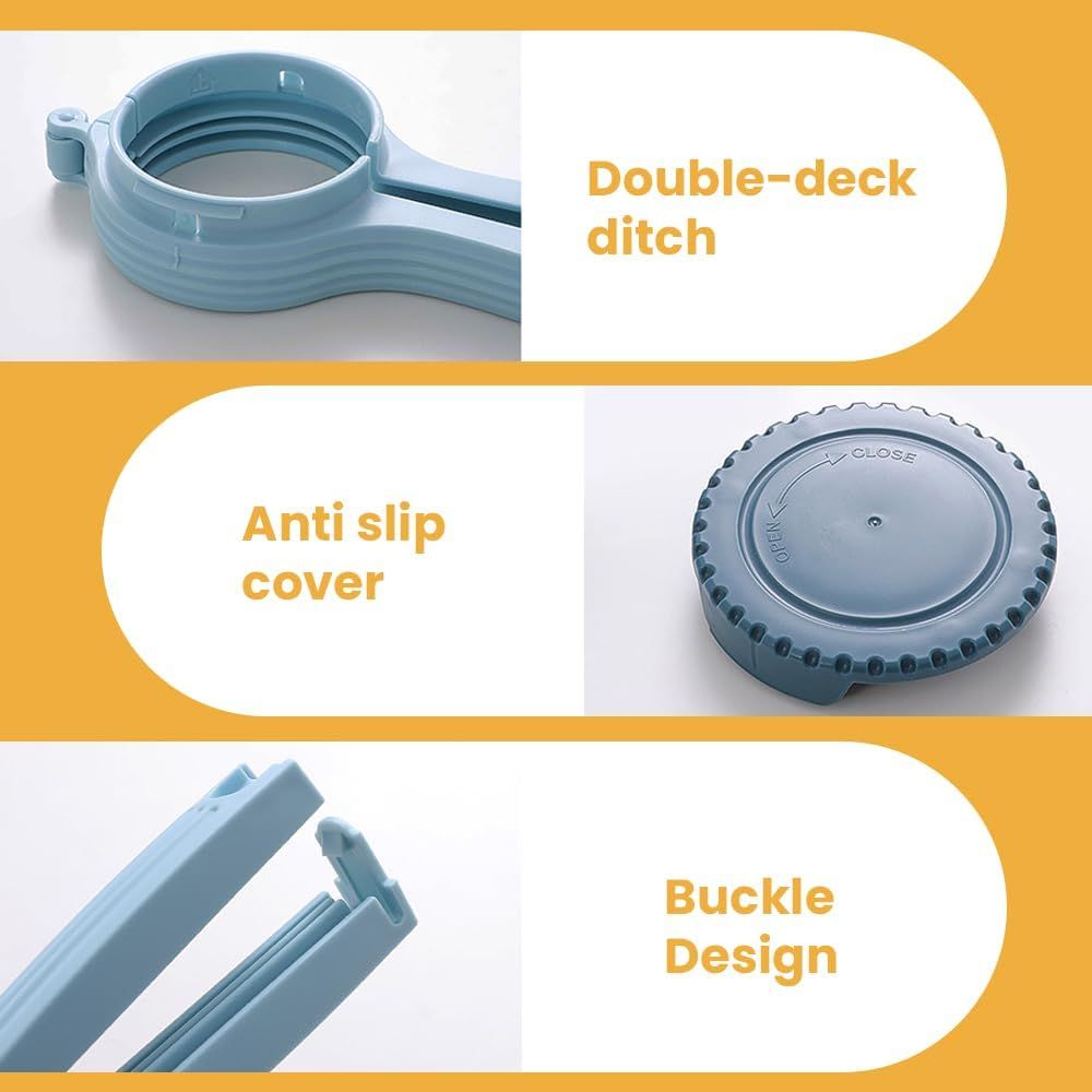 Bag Clip with Pour Spout, Food Bag Sealing Clip, Reusable Plastic Cap Sealer (4)