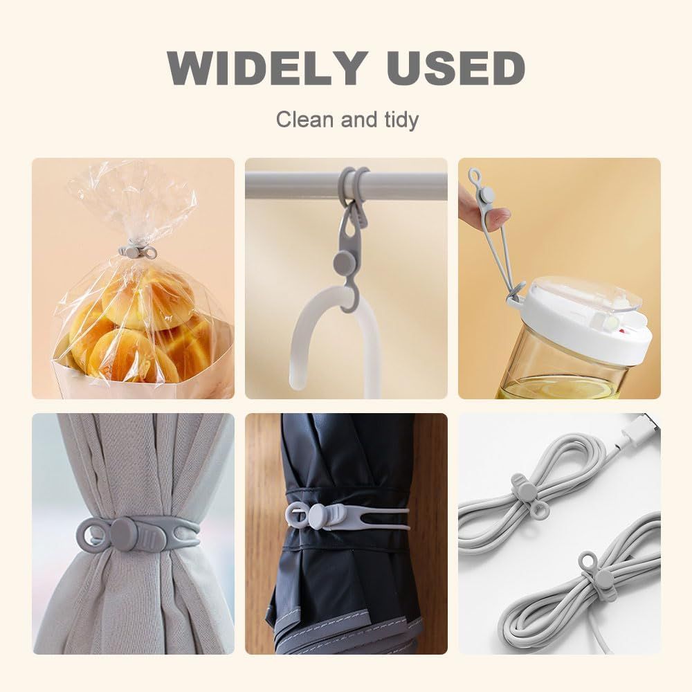 Data Cable Organizer, 2025 New Silicone Cable Ties Reusable Cable Management Organizer for Bundling and Fastening Cable Cords Wires (20)