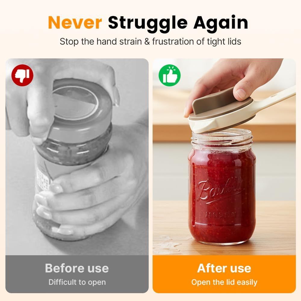 4-in-1 Jar Opener, 2026 New Adjustable Stainless Steel Jar & Bottle Opener Lid Remover for Weak Hands & Seniors, Can Opener with Ergonomic Handle, Friendly Kitchen Gadget (1)