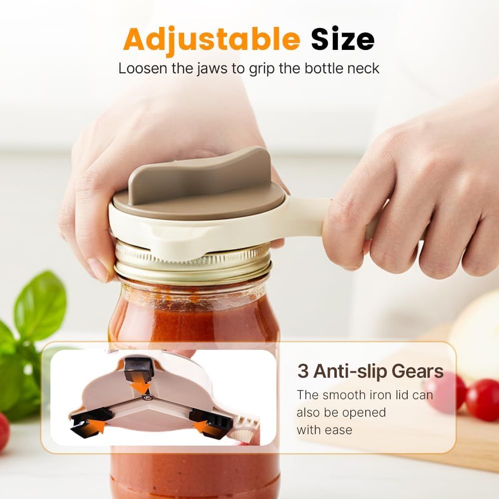 4-in-1 Jar Opener, 2026 New Adjustable Stainless Steel Jar & Bottle Opener Lid Remover for Weak Hands & Seniors, Can Opener with Ergonomic Handle, Friendly Kitchen Gadget (1)