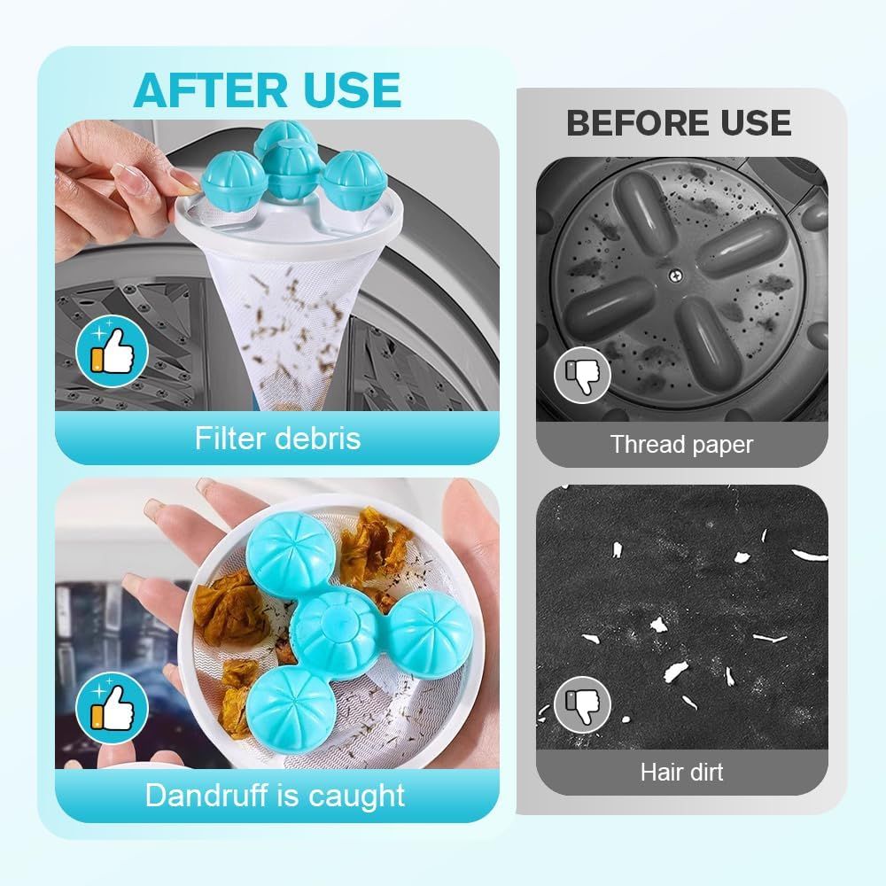 Floating Hair Filtering Mesh Removal, 2026 Upgrade Pet Hair Remover Laundry Reusable Lint Catcher for Washing Machine Hair Catcher Wool Device, Pet Hair (3, Mix)