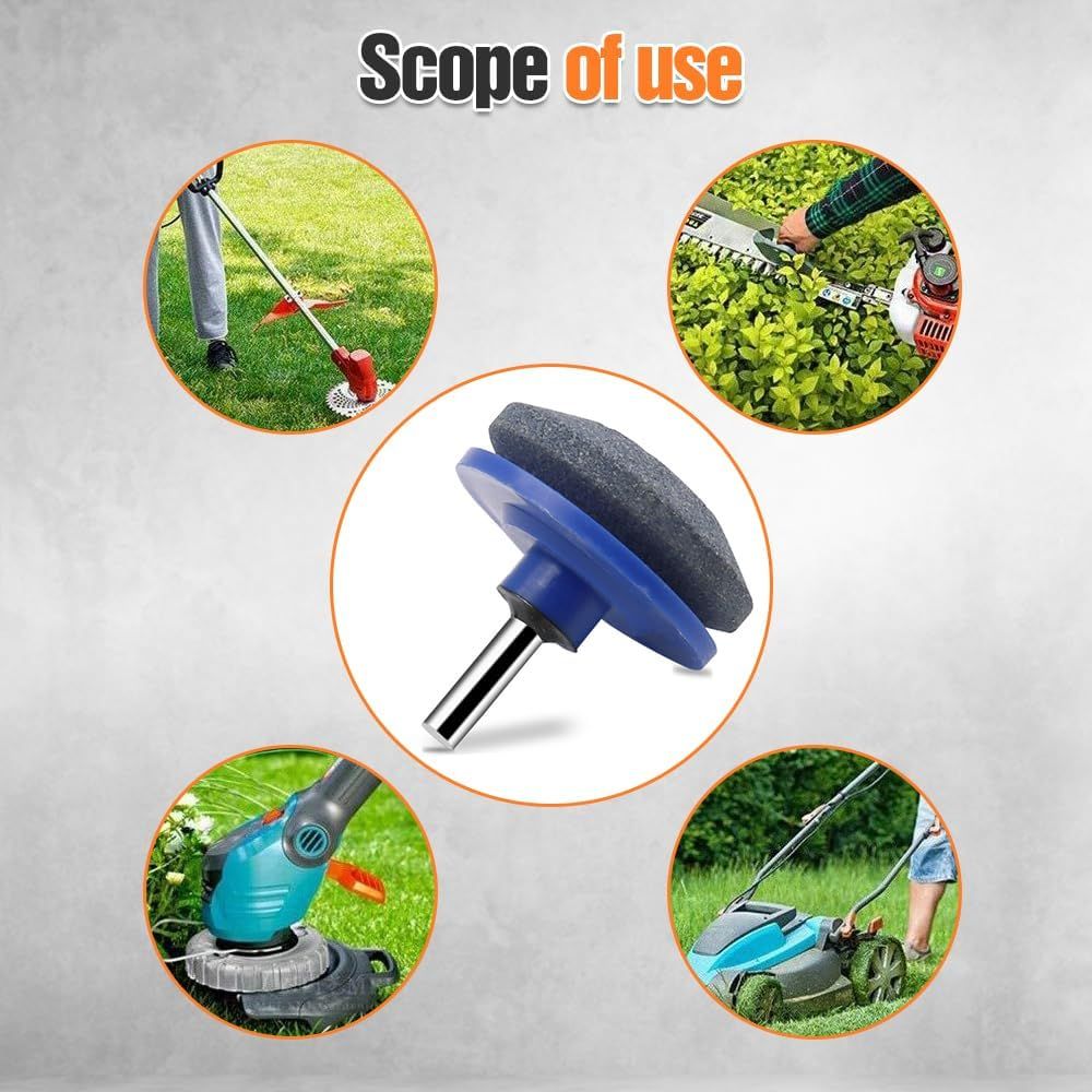 Lawnmower Dull Blade Sharpener, 2024 New Lawn Blade Sharpener Universal Blade Sharpeners Rotary Lawn Mower Sharpener (Black 3 PCS)