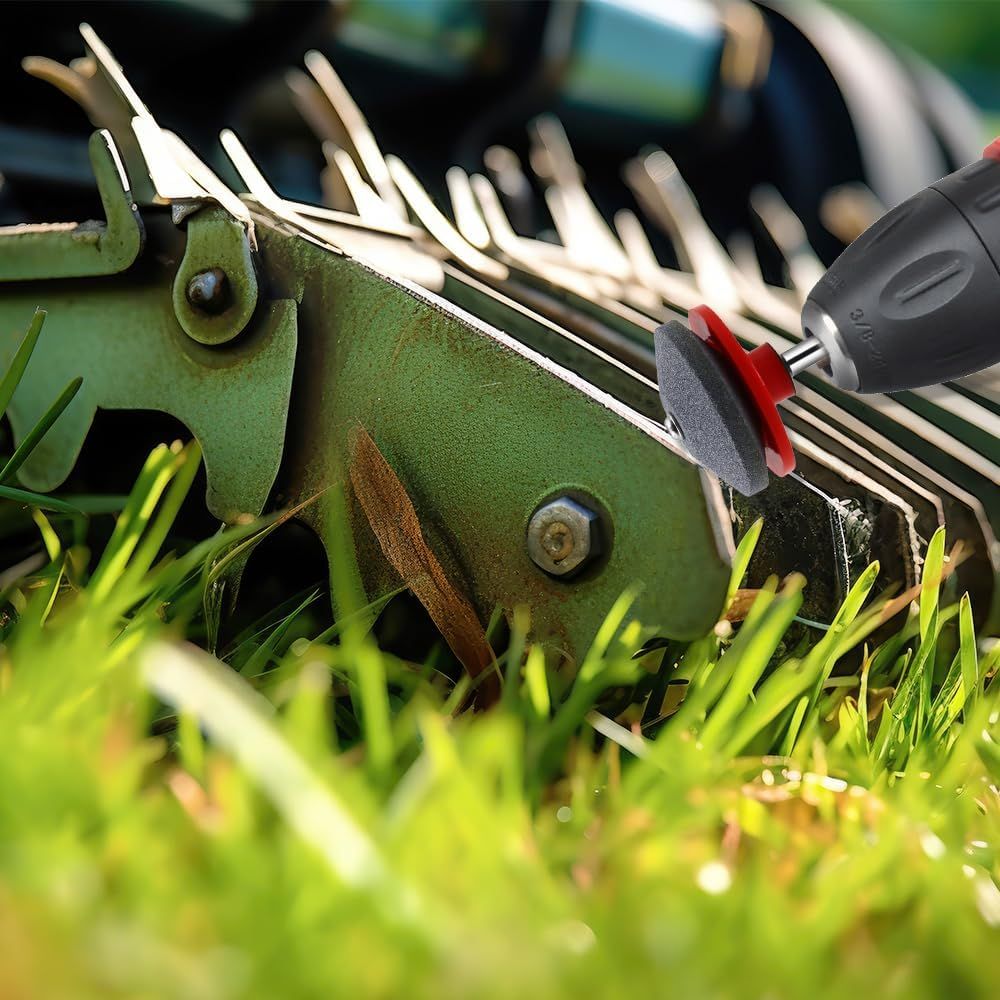 Lawnmower Dull Blade Sharpener, 2024 New Lawn Blade Sharpener Universal Blade Sharpeners Rotary Lawn Mower Sharpener (Black 3 PCS)
