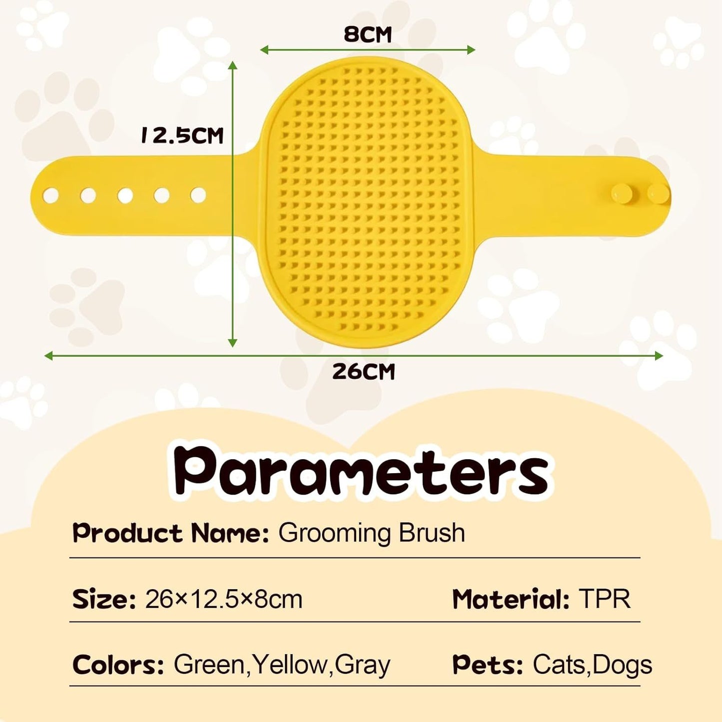 Silicone Grooming Strap Pad for Cats, 2025 New Cat Self Groomer Brush Adjustable Silicone Cat Self Groomer Brush, Multifunctional Cats Combs Massager for Cats Tree Furniture Sofa Chair Legs (Yellow)