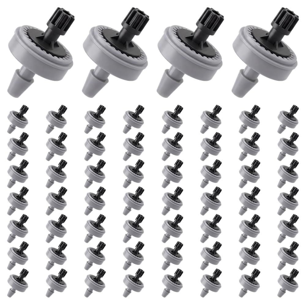 1 GPH Pressure Compensated Drippers Flow for Garden System, 2026 New Self-Cleaning Constant Flow Drippers Drip Irrigation Emitters System for 1/4 Inch Drip Irrigation Tubing (60, 1 GPH)