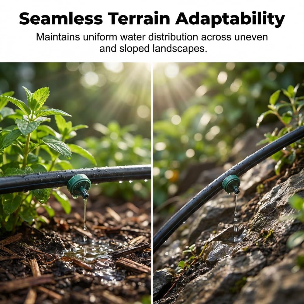 1 GPH Pressure Compensated Drippers Flow for Garden System, 2026 New Self-Cleaning Constant Flow Drippers Drip Irrigation Emitters System for 1/4 Inch Drip Irrigation Tubing (60, 1 GPH)