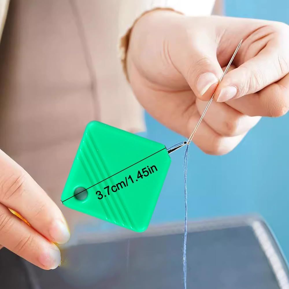 2025 Upgraded Needle Threaders, Sewing Machine Needle Threader, Needle Threaders for Hand Sewing, Embroidery Floss, Yarn, Quickly and Easily Threads Needles Tools (Green)
