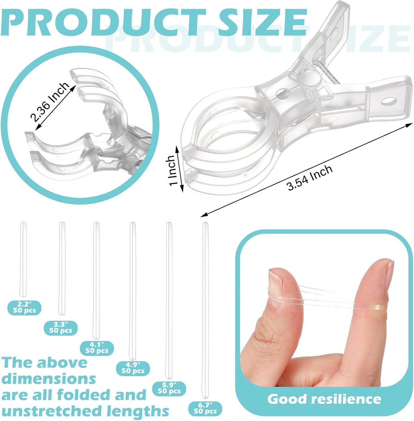 10 Pack Large Balloon Arch Clips 3.5 Inch Heavy Duty Clip and 300 Pcs Clear Rubber Bands for Balloon Arch Frame Garland Wall Birthday Decorations Crafts Woodworking Photography Studios