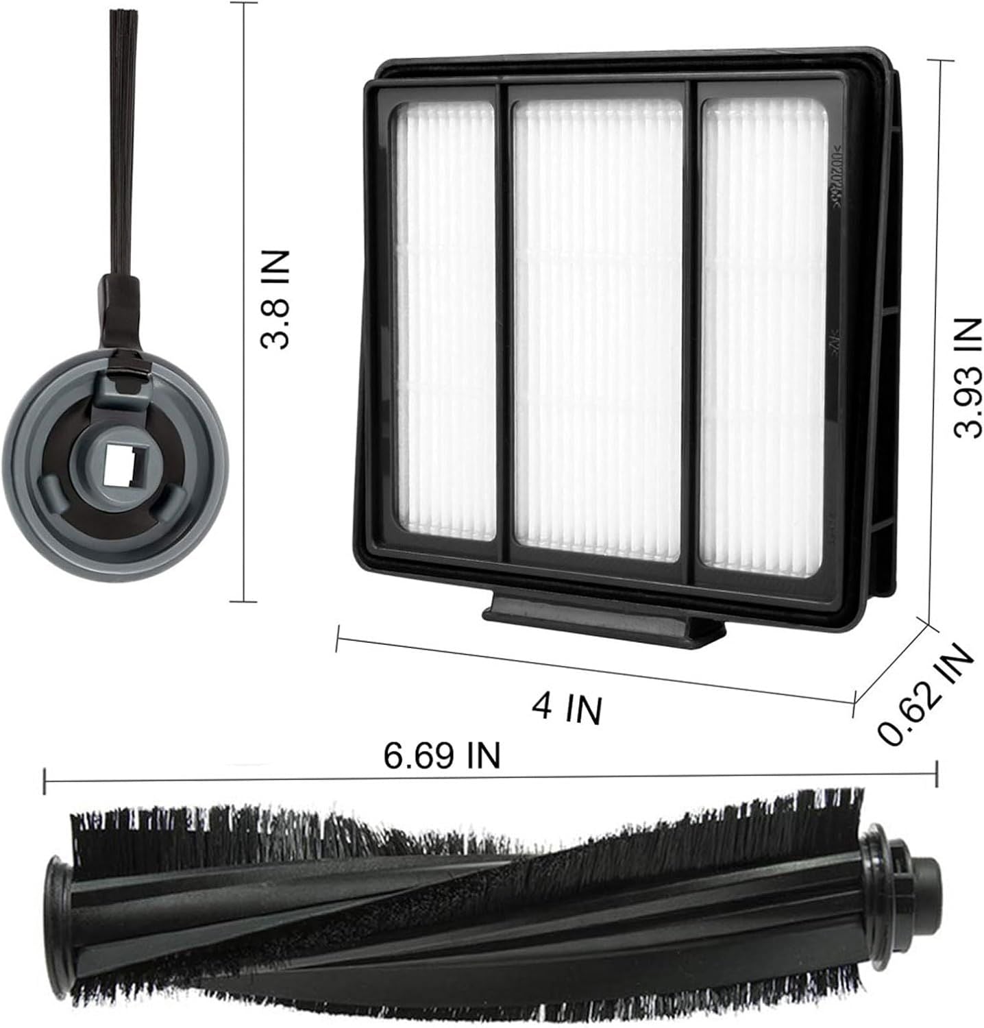 10 Pack Replacement Filter Side Brush for Shark ION Robot Vacuum R85 RV850 S86 S87 S88 R71 R72 R75 RV761 RV771 RV871 AV751 AV752 AV753