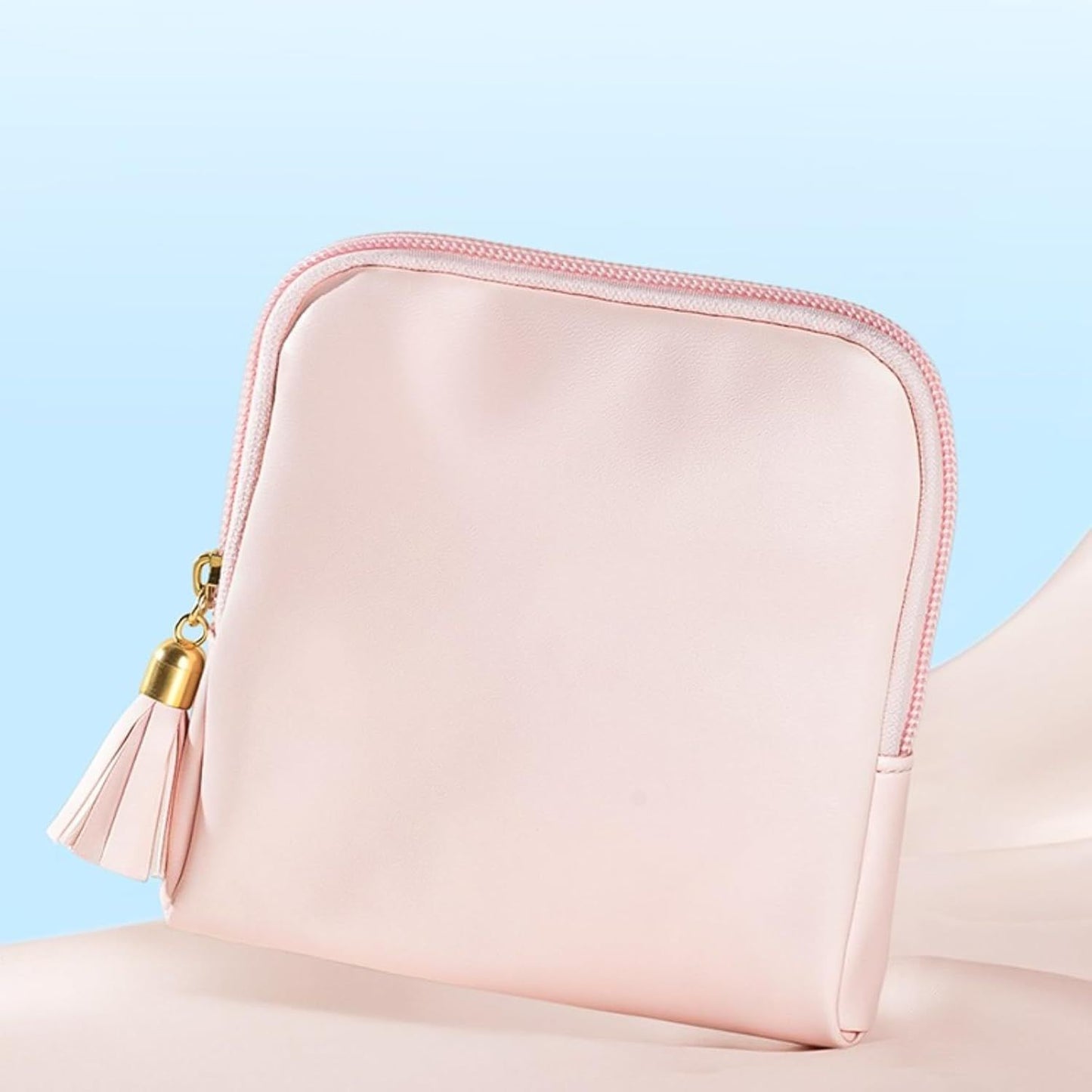 Leather Jewelry Organizer Pouch with Compartments, Travel Jewelry Case Portable Small Box for Necklace Bracelet Earring (Beige)