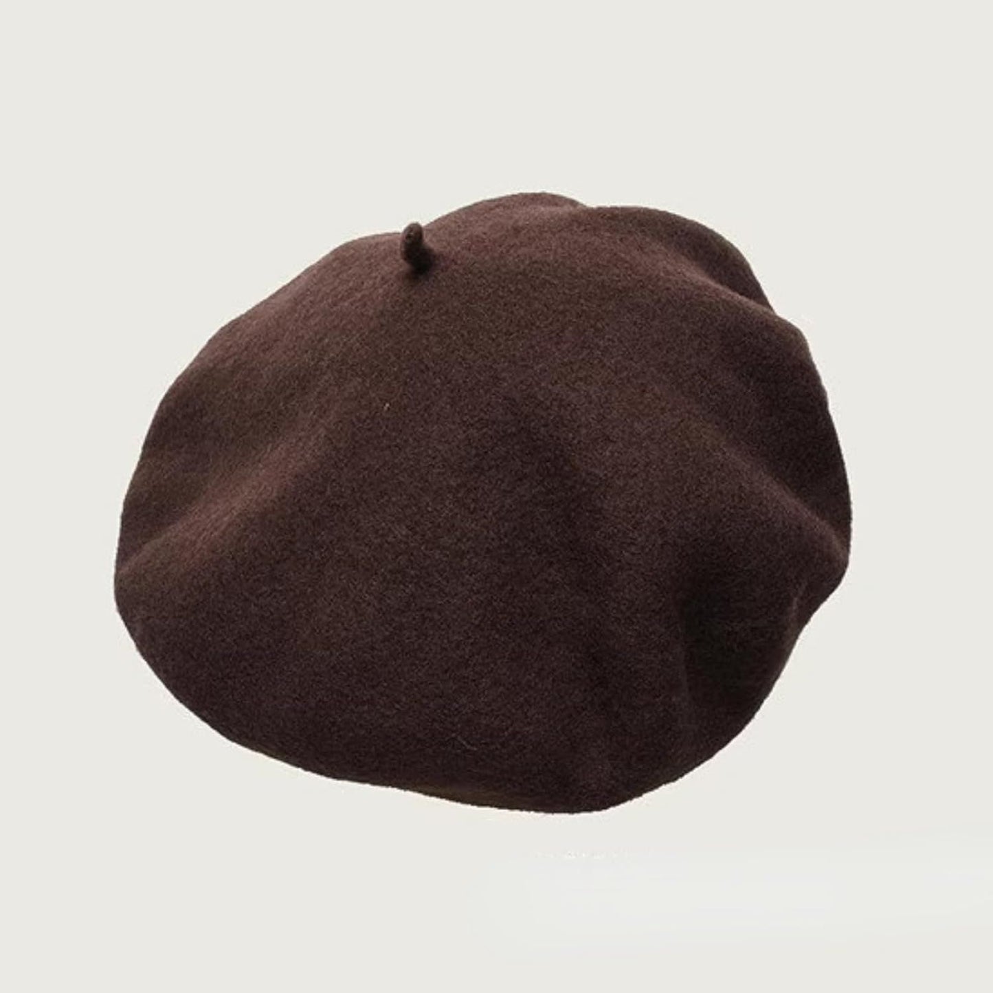 Women's Wool Blend Felt Beret Hat with Retro Button Detail, Fall Winter Fashion Artistic Cap Korean Style
