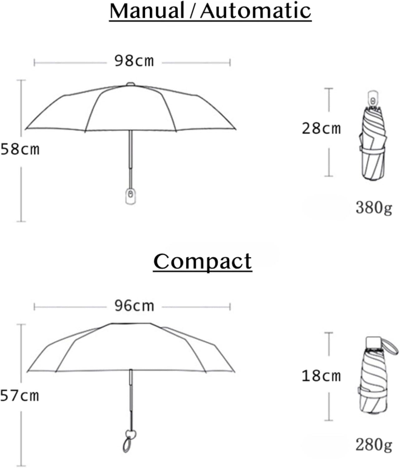 Cheesy Beige Rain & Shine Auto/Manual Foldable Umbrella for UPF 50+ UV Protection, Stylish Sun Parasol with Black Coating