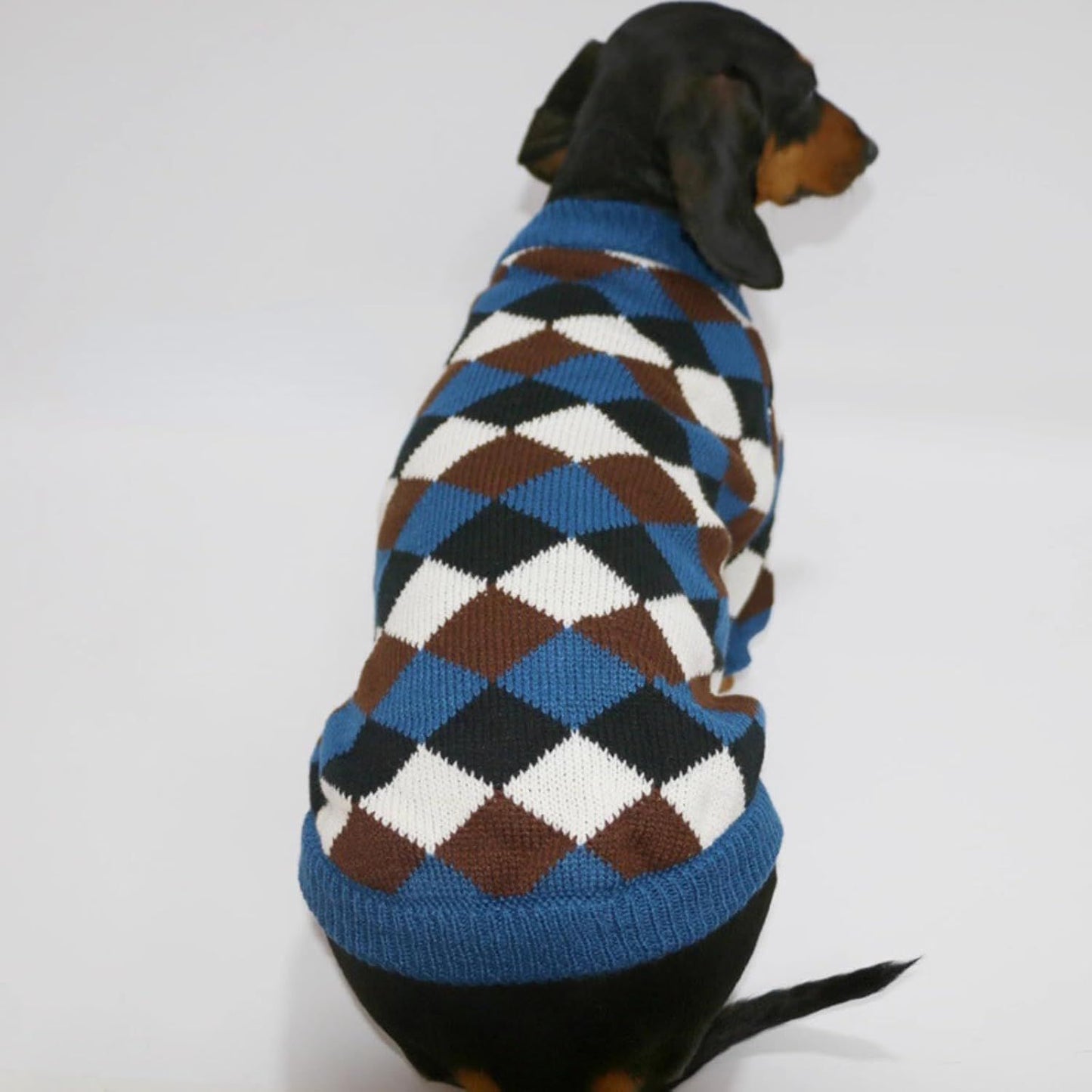 Small Medium Size Dog Cat Winter Sweater, Warm Thick Argyle Pattern Knitted Pullover Clothing for Pet (Small)