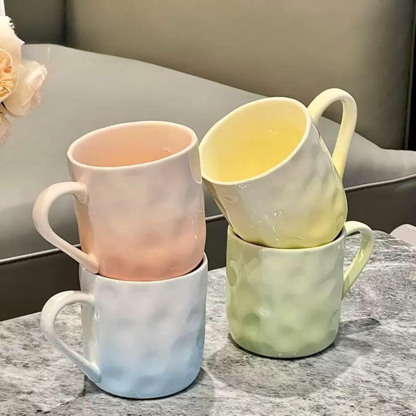 13 Oz Ombre Ceramic Coffee Mug Tea Mug, Home Drinking Cups for Matching Family and Couples (purple,13 Oz)