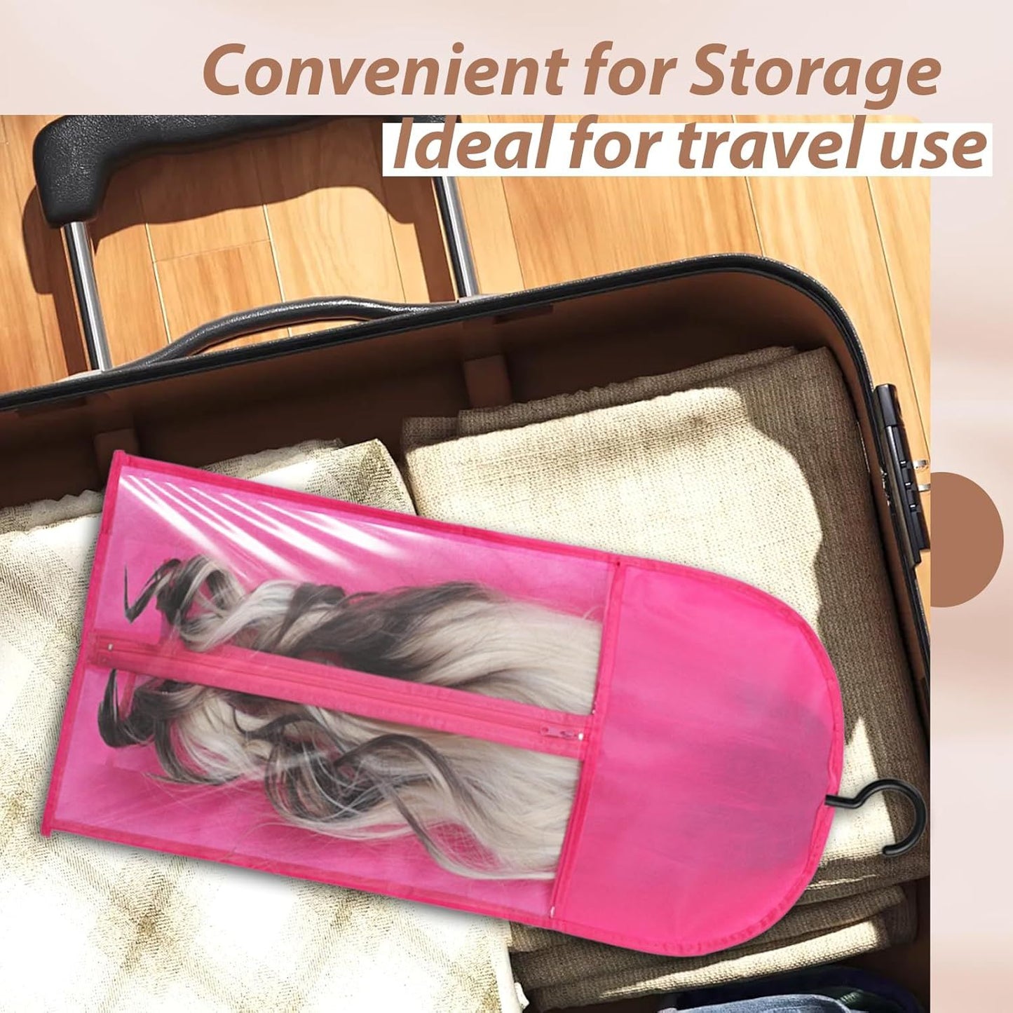 14PCS Wigs Storage Bags With Hanger, Dust-proof Wig Holder, Water-proof Wigs Rack & Organizer, Breathable Hair Extension Holder, Easy to Carry Wig and Accessories for Home, Travel, Hair Salon