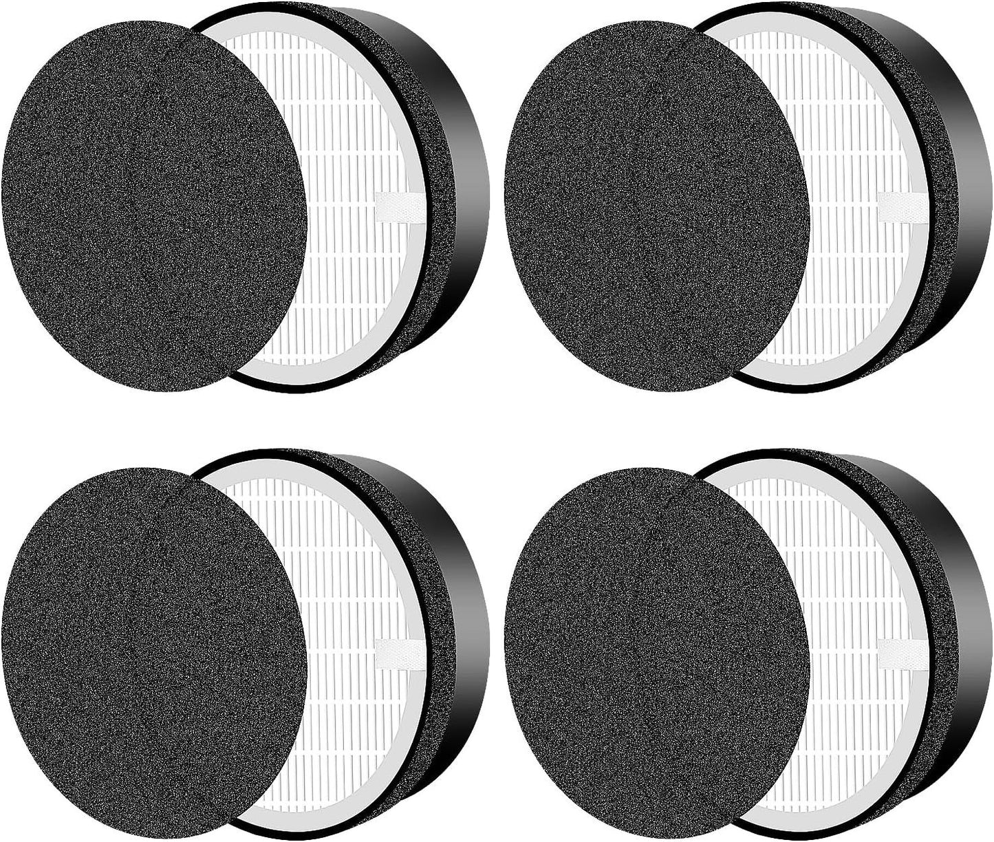 for LEVOIT LV-H132 Replacement Filters, Compatible with  LV-H132 3-in-1 Nylon Pre-Filter, High-Efficiency Activated Carbon True Filters, Part LV-H132-RF, 4 Pack
