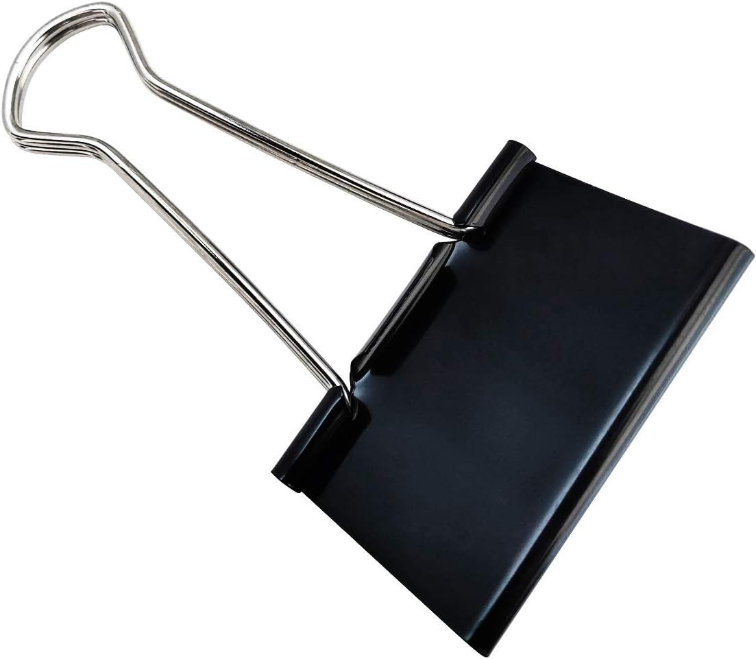 Extra Large Binder Clips 2.4-Inch (18 Pack), Big Paper Clamps for Office Supplies, Black