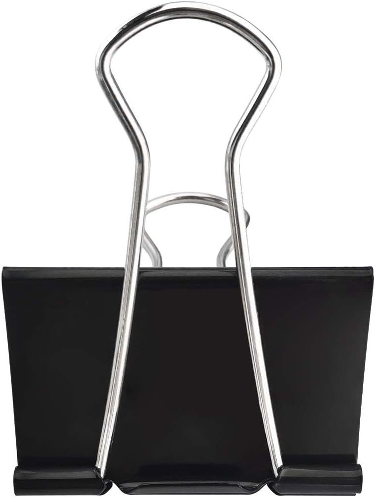 Extra Large Binder Clips 2.4-Inch (18 Pack), Big Paper Clamps for Office Supplies, Black