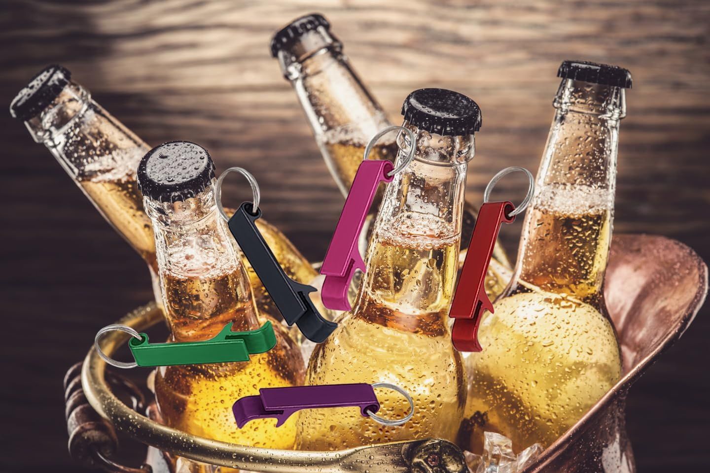 50 Pcs Bottle Openers, Soda Beverage Beer Bottle Opener Keychain,Small and Practical, Easy to Carry, for Kitchen/Wedding/Bar/Party