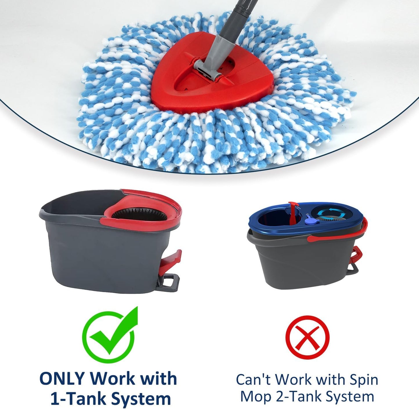 Spin Mop Replacement Head Base Compatible with Oceda EasyWring 1-Tank System Mop Rotating Triangle Mop Head Cover Replacement Rotating Mop Base Plastic Base for Spin Mop Accessories
