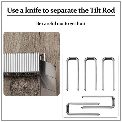 40 Pieces Plantation Shutter Repair Kit Replacement Louvers Staples Window Blind Tilt Rod Operable Plantation Silver Missing Metal Indoor Louver Staples Tools Repair(0.6 x 0.19)