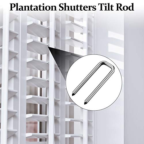 40 Pieces Plantation Shutter Repair Kit Replacement Louvers Staples Window Blind Tilt Rod Operable Plantation Silver Missing Metal Indoor Louver Staples Tools Repair(0.6 x 0.19)
