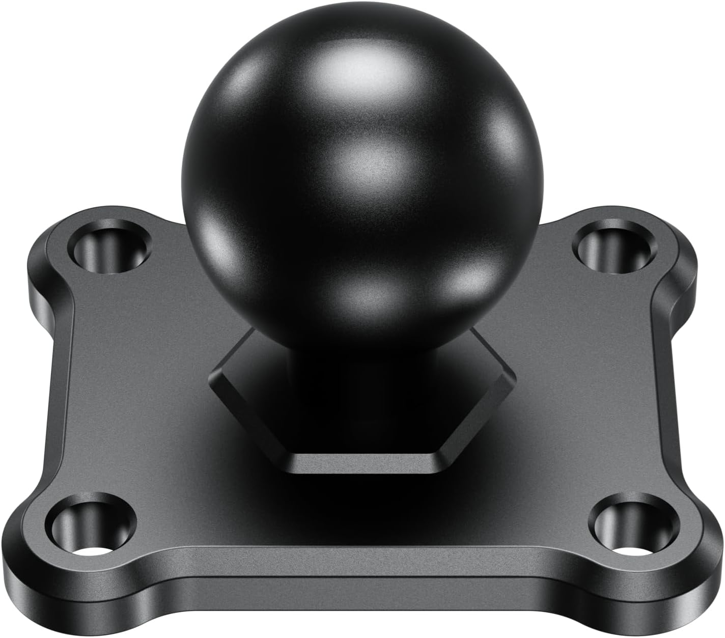 1'' Ball Mount Base with Aluminum Alloy 4-Hole AMPS Square Plate Compatible with RAM Mounts B Size 1 Inch Ball Double Socket Arm