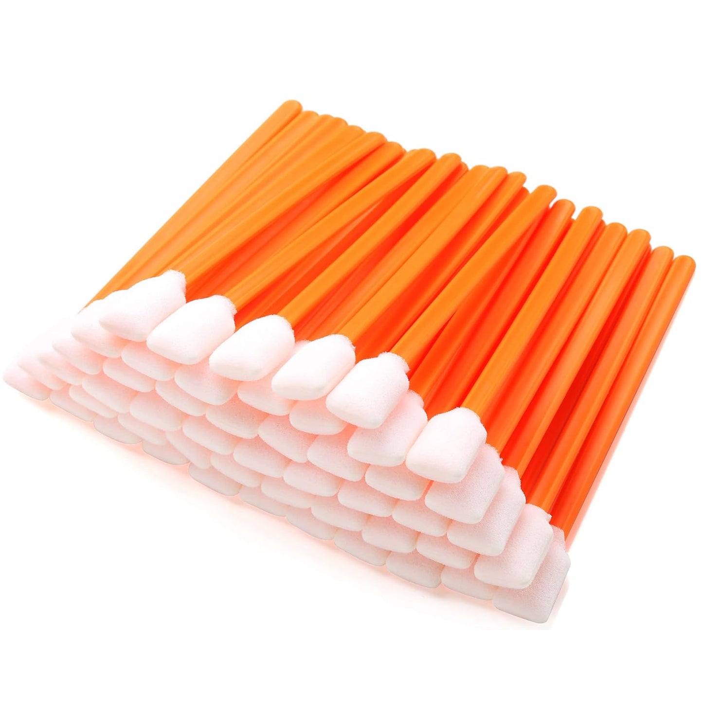 Foam Cleaning Swab Sticks (200 pcs Large Rectangular Foam Tips, 5.25", Orange) Cleanroom Cleaning Swab Sponge Stick for Inkjet Printer, Optical Instruments