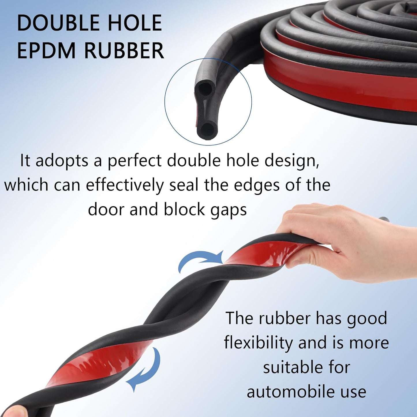 Truck Tonneau Cover Seal,Camper Shell Seal Rubber Weather Stripping with Double Hole,Universal Tailgate Seals for Pickups Trucks Campers Cars(24.6Ft)