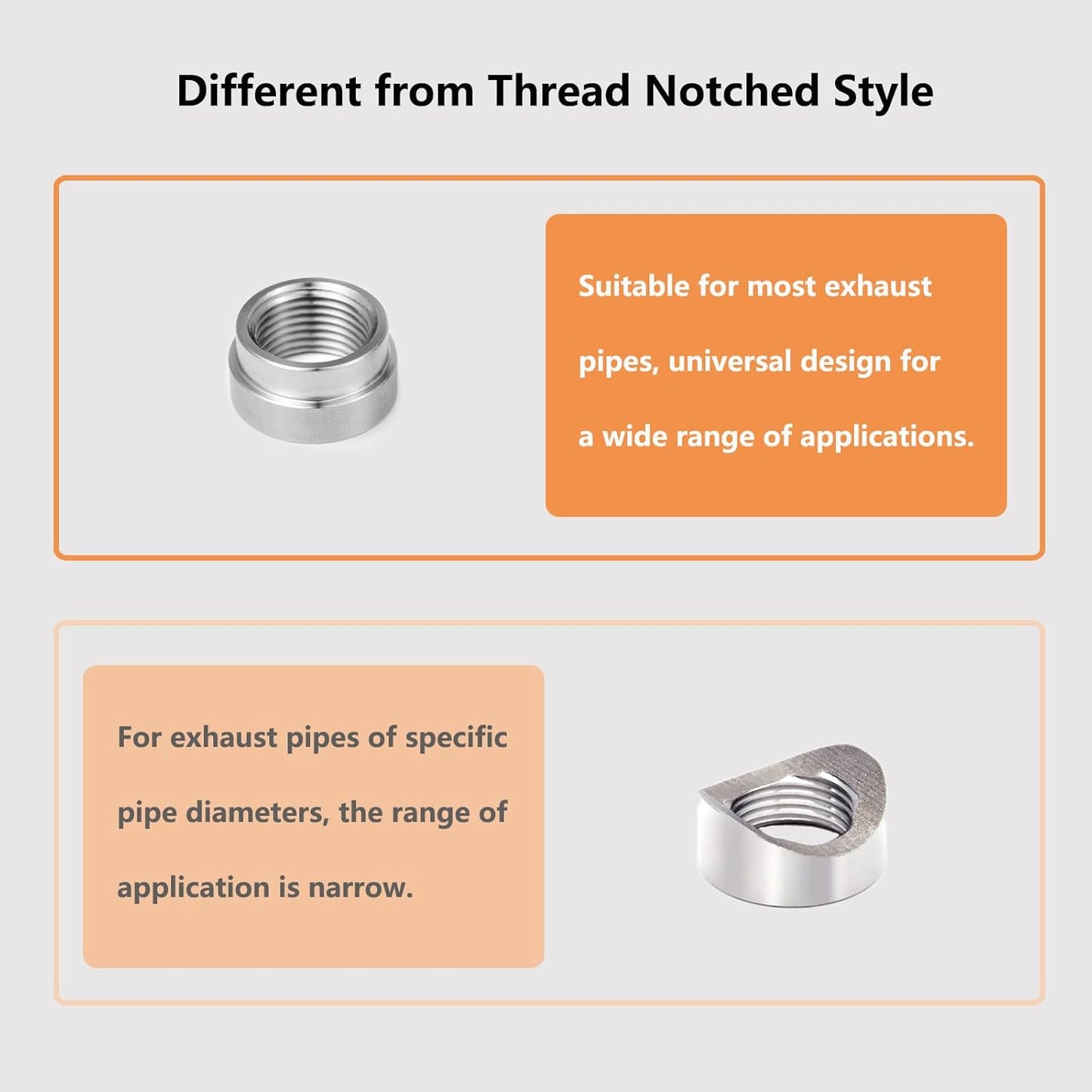 4 Pcs O2 Sensor Bung, 304 Stainless Steel M18x1.5 O2 Bung Weld in, Oxygen Sensor Bung Stepped Style