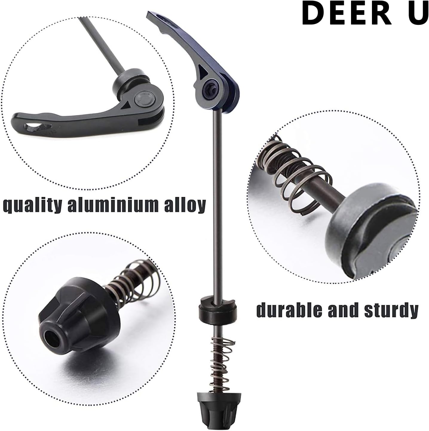 Road Mountain Bicycle MTB Wheel Hub Front and Rear Skewers Quick Release Clip Bolt Lever Axle QR 145/180 mm, a Pair