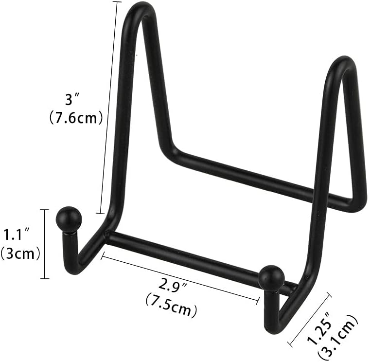 Plate Stands for Display - Iron Easel Stand Plate Holder Display Stand Picture Frame Stand for Pictures | Photo|Decorative Plate |Dish | Tabletop Art - 3 inch-Black