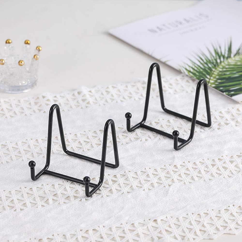 Plate Stands for Display - Iron Easel Stand Plate Holder Display Stand Picture Frame Stand for Pictures | Photo|Decorative Plate |Dish | Tabletop Art - 3 inch-Black