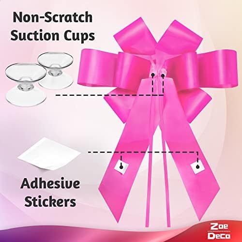 - Big Car Bow - Pink, 30 Inch - Giant Car Bow w/ 2 Gold Accessory Bows for Birthday, Christmas, Wedding Reception, Surprise Party - Large Gift Wrapping for Huge Present